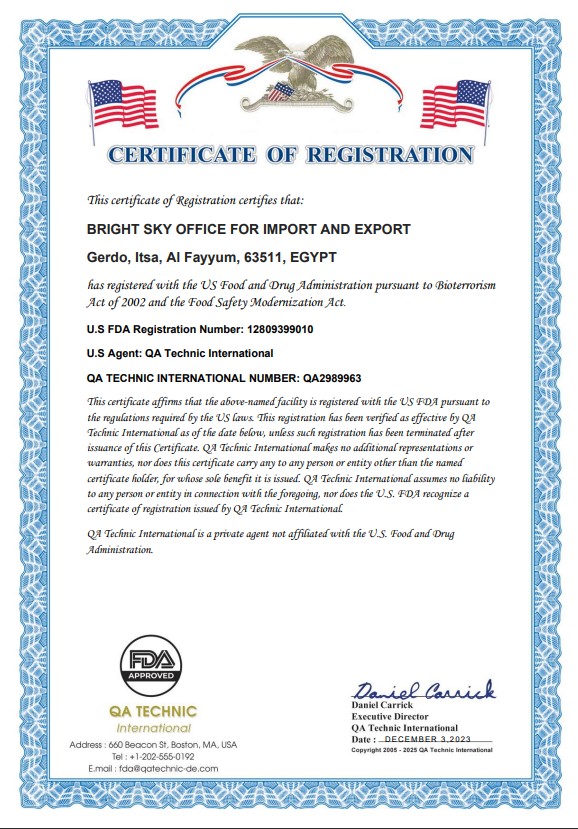 FDA Certificate